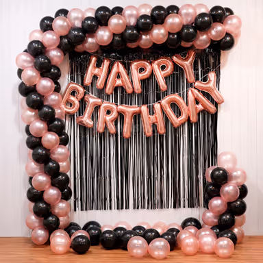 Chic Black and Rose Gold Birthday Affair
