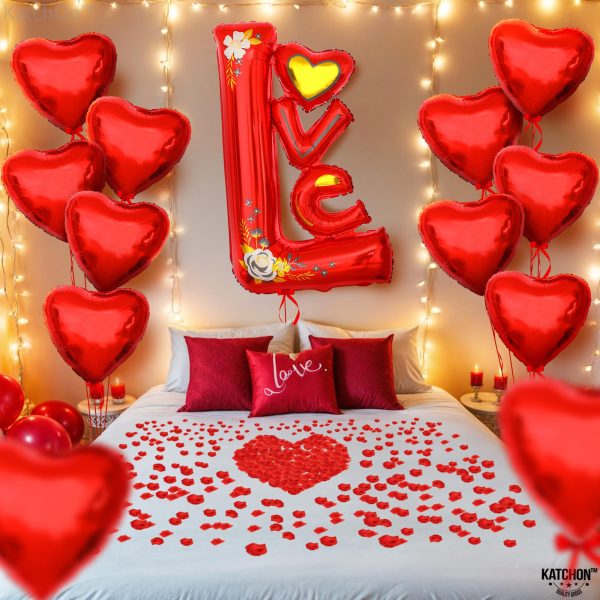 Romantic Red Themed Love You Balloon Decorations