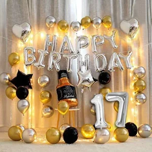 White and Peach Theme Birthday Decor