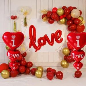 I Love U Balloon Decor